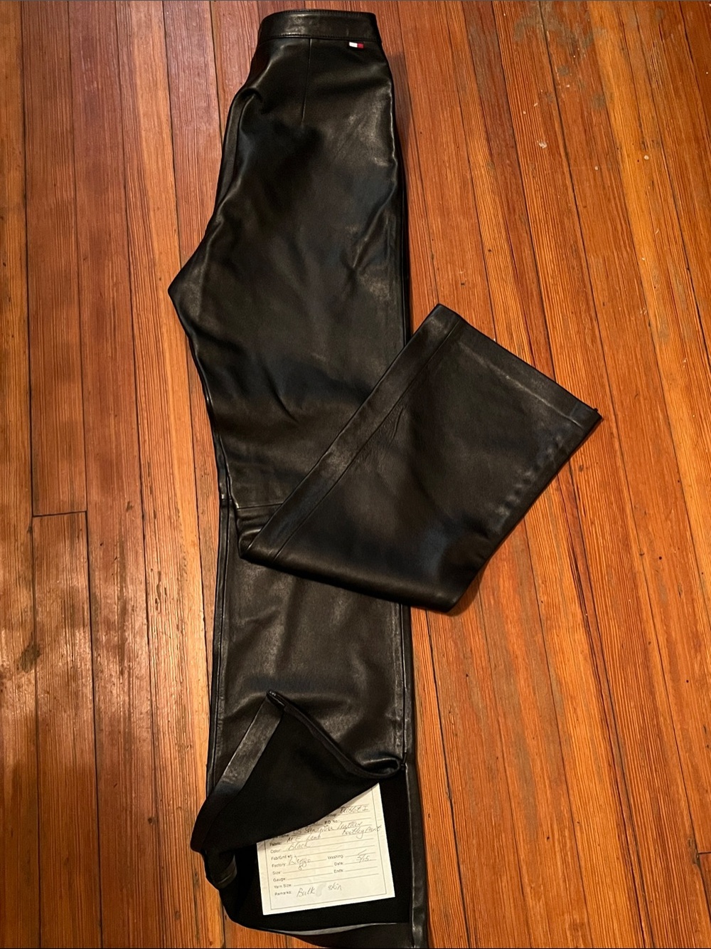Tommy Hilfiger Black  Lamb Leather Pants
